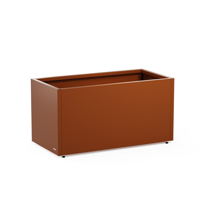 Herstera PLANTER 50 Pflanzgefäß aus Metall in der Farbe Corten, 100 x 50 x 50 cm