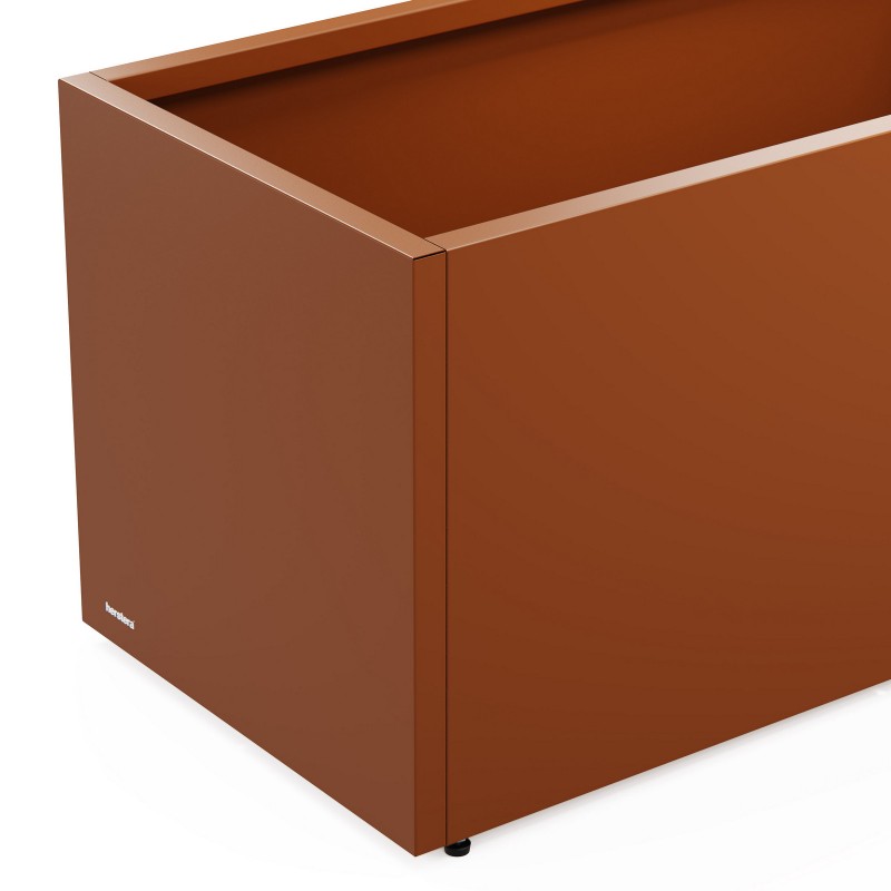 Herstera PLANTER 50 Pflanzgefäß aus Metall in der Farbe Corten, 100 x 50 x 50 cm