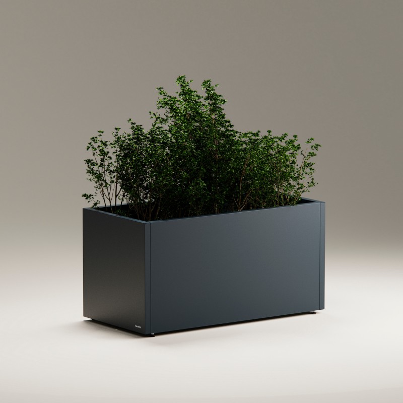 Herstera PLANTER 50 Pflanzgefäß aus anthrazitfarbenem Metall, 100 x 50 x 50 cm