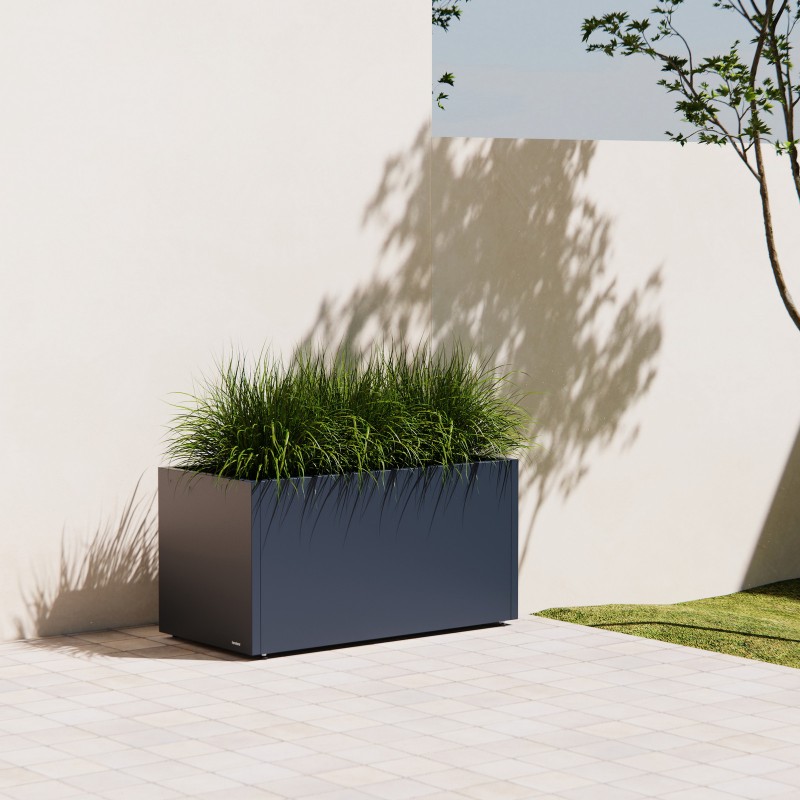 Herstera PLANTER 50 Pflanzgefäß aus anthrazitfarbenem Metall, 100 x 50 x 50 cm