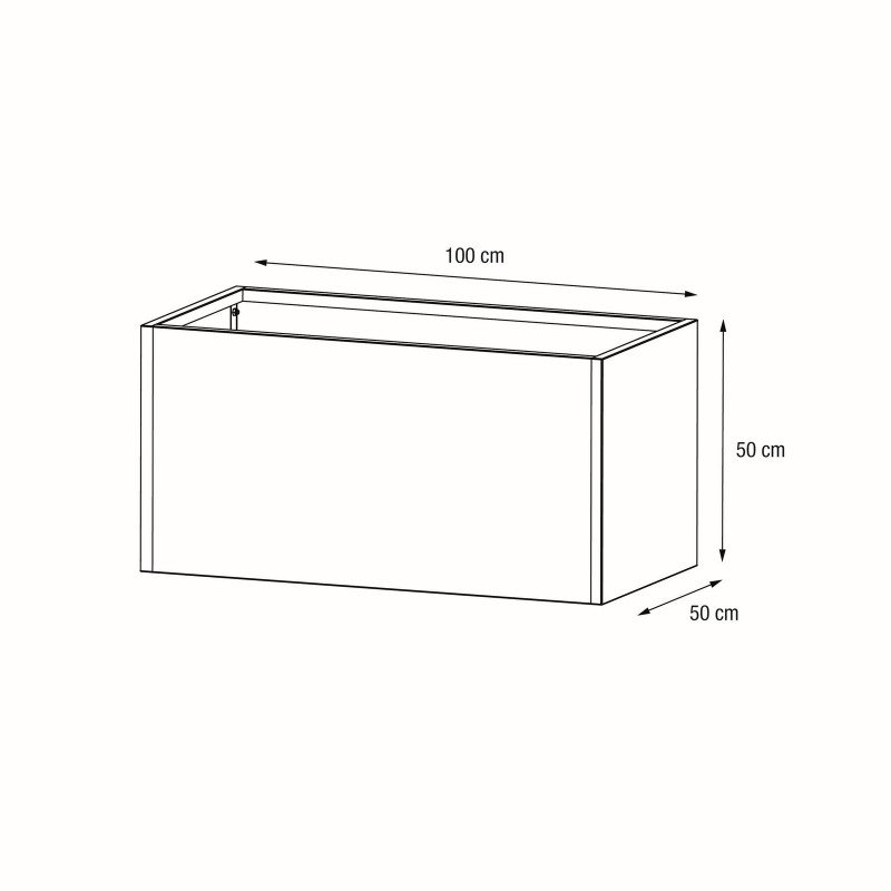 Herstera PLANTER 50 Pflanzgefäß aus anthrazitfarbenem Metall, 100 x 50 x 50 cm