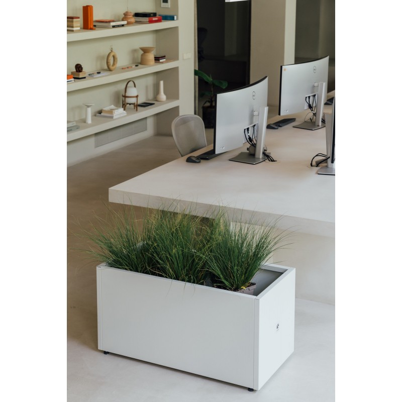 Herstera PLANTER 50 planter in white metal 100x50x50cm