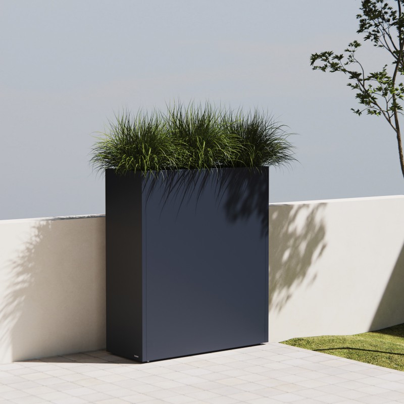 Herstera PLANTER DIVIDER 40 High Planter in Anthracite Metal 100x40x115 cm