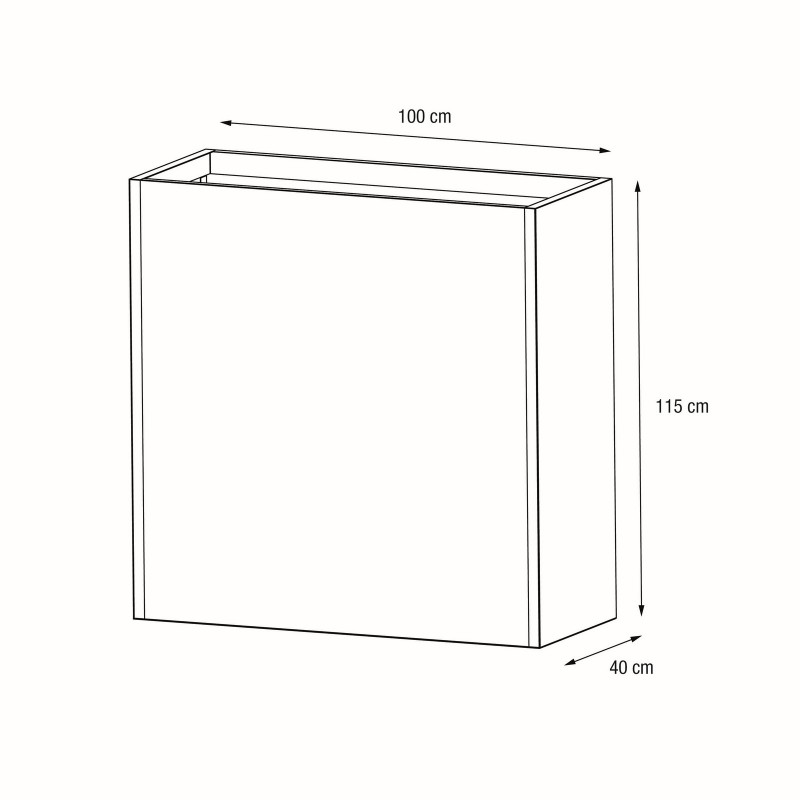 Herstera PLANTER DIVIDER 40 Hoher Pflanzkasten aus anthrazitfarbenem Metall 100 x 40 x 115 cm