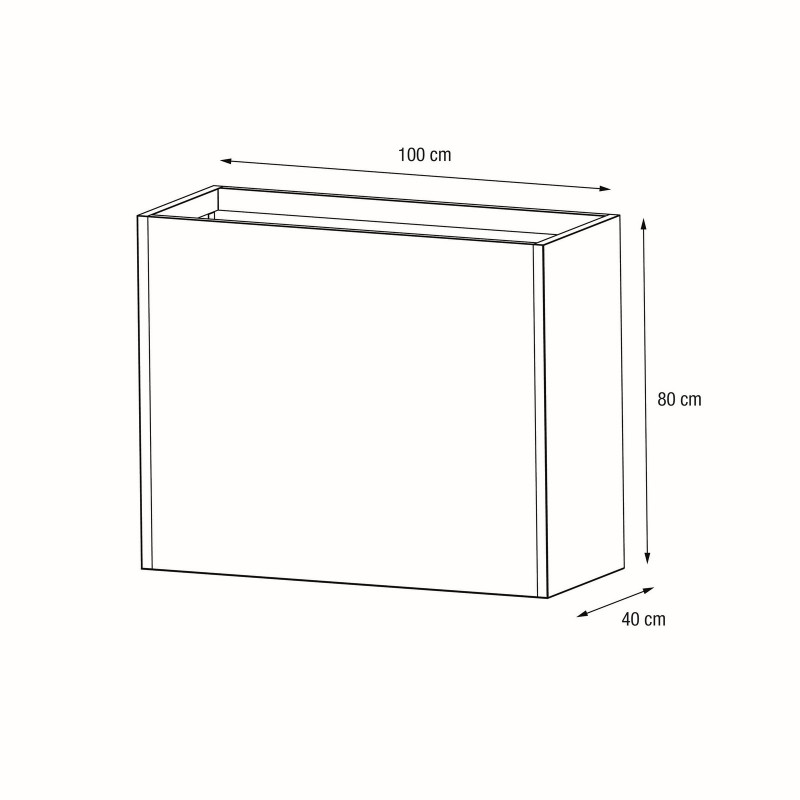 Herstera PLANTER DIVIDER 40 Hoher Pflanzkasten aus anthrazitfarbenem Metall 100 x 40 x 80 cm