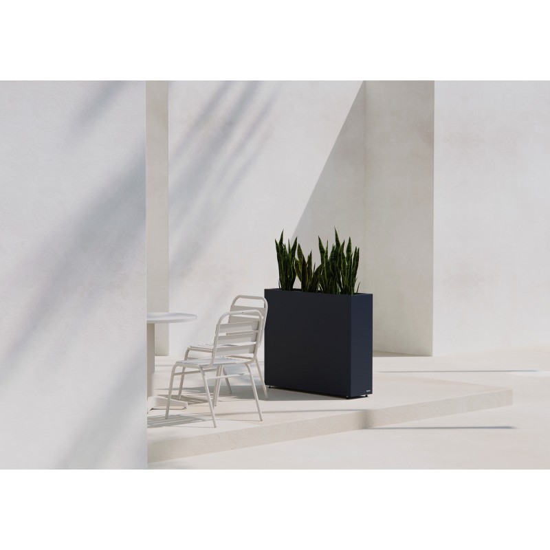 Herstera PLANTER DIVIDER 25 Hoher Pflanzkasten aus anthrazitfarbenem Metall 100 x 25 x 80 cm