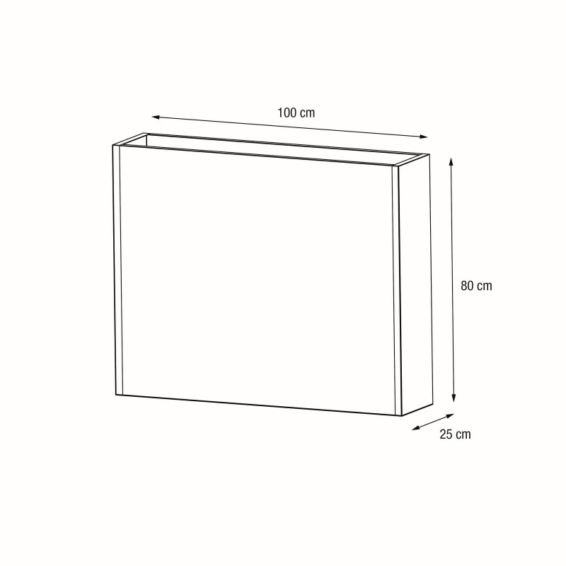 Herstera PLANTER DIVIDER 25 Hoher Pflanzkasten aus anthrazitfarbenem Metall 100 x 25 x 80 cm