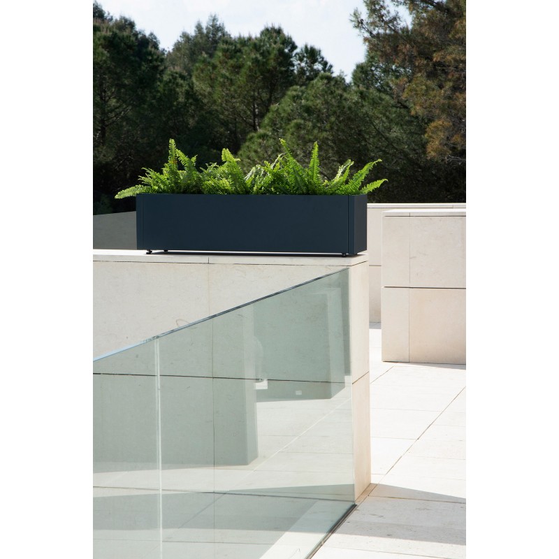 Herstera PLANTER BALCONY planter in Anthracite metal 100x25x25 cm