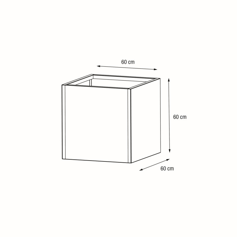 Cubo Herstera PLANTER CUBE 60 Pflanzgefäß aus anthrazitfarbenem Metall 60x60x60 cm