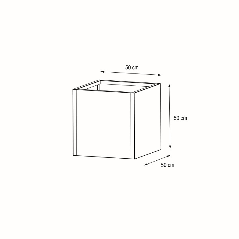 Cubo Herstera PLANTER CUBE 50 Pflanzgefäß aus anthrazitfarbenem Metall 50x50x50 cm