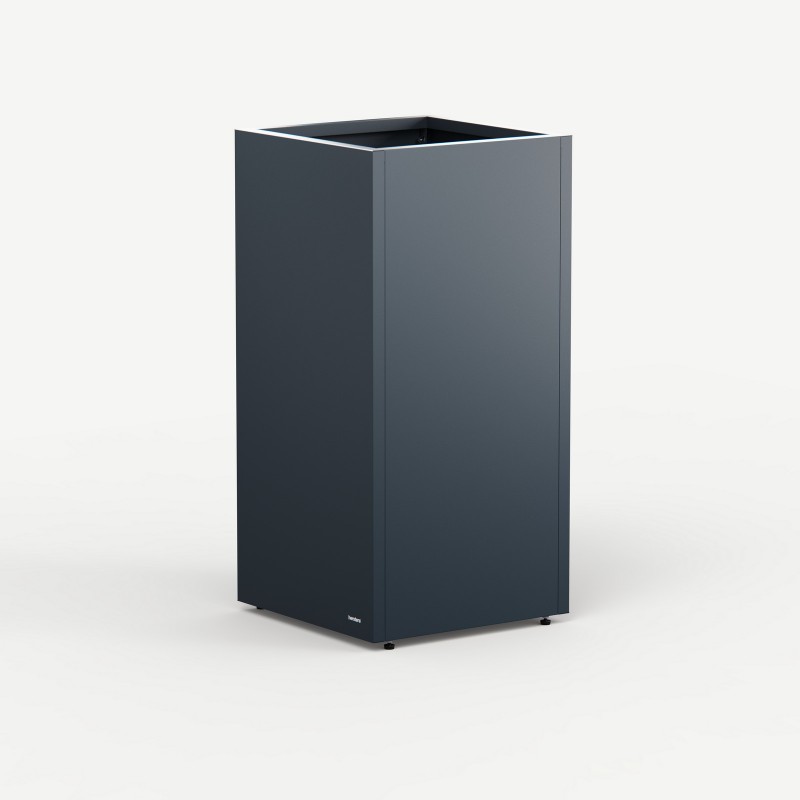 High Herstera PLANTER COLUMN planter in Anthracite metal 50x50x100 cm