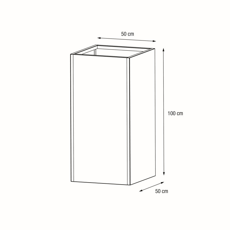 Herstera PLANTER COLUMN Hoher Pflanzkasten aus anthrazitfarbenem Metall 50x50x100 cm