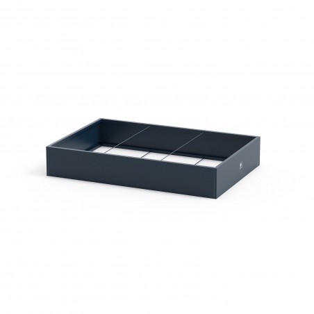 Herstera PLANTER EDGE Niedriger Pflanzkasten aus anthrazitfarbenem Metall 150 x 100 x 25 cm