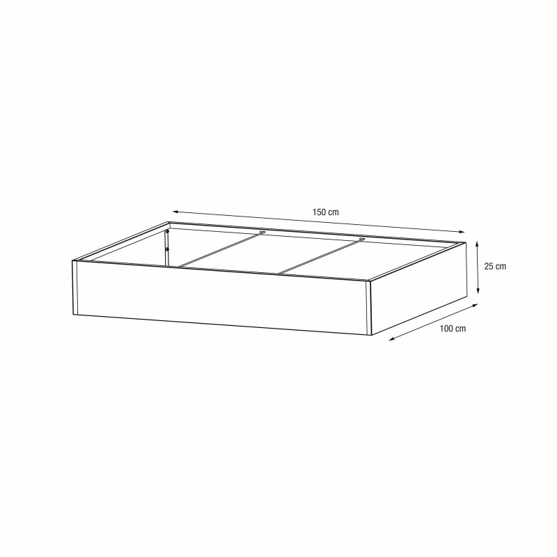 Herstera PLANTER EDGE Niedriger Pflanzkasten aus anthrazitfarbenem Metall 150 x 100 x 25 cm