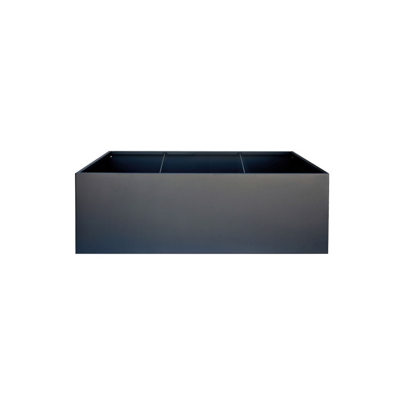 Herstera PLANTER EDGE Niedriger Pflanzkasten aus anthrazitfarbenem Metall 150 x 100 x 50 cm