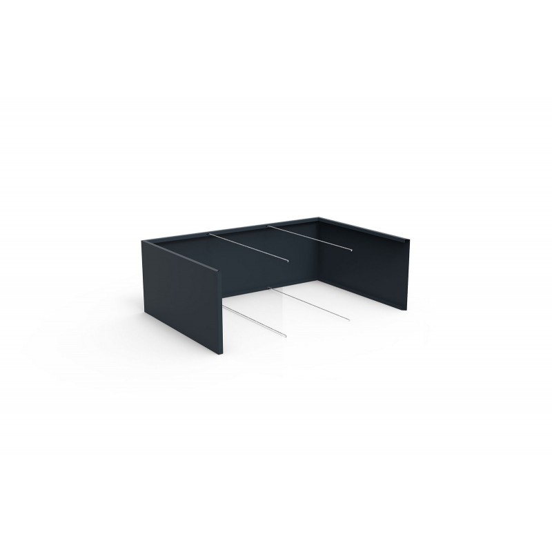 Herstera PLANTER EDGE Niedriger Pflanzkasten aus anthrazitfarbenem Metall 150 x 100 x 50 cm