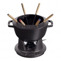 Gourmet Fondue Set 20 cm Black in Cast Iron