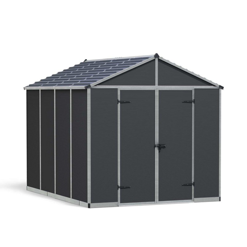 Canopia Gartenhaus Rubicon aus extrem widerstandsfähigem Polycarbonat, 303 x 237 x 235 cm, dunkelgrau