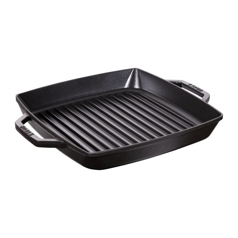 Grill 2 Griffe 28 x 28 cm Schwarz aus Gusseisen