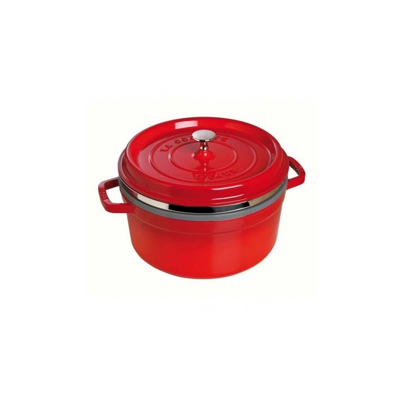 Cocotte con Cesta 26 cm Roja de Hierro Fundido