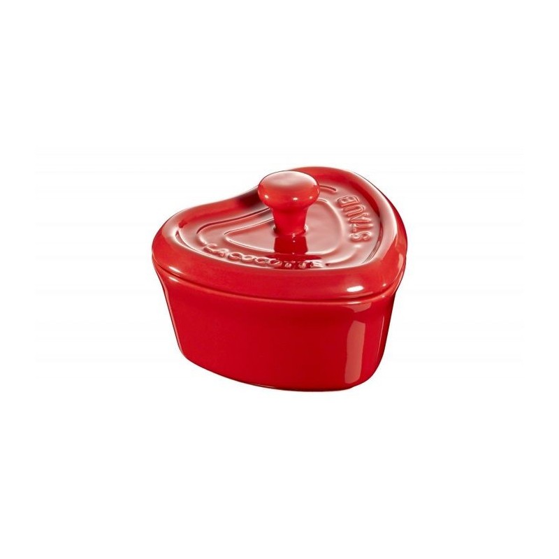 Mini Cocotte Corazón 10 cm Rojo de Cerámica