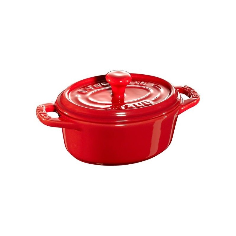 Mini Cocotte Ovalada 11 cm Roja de Cerámica