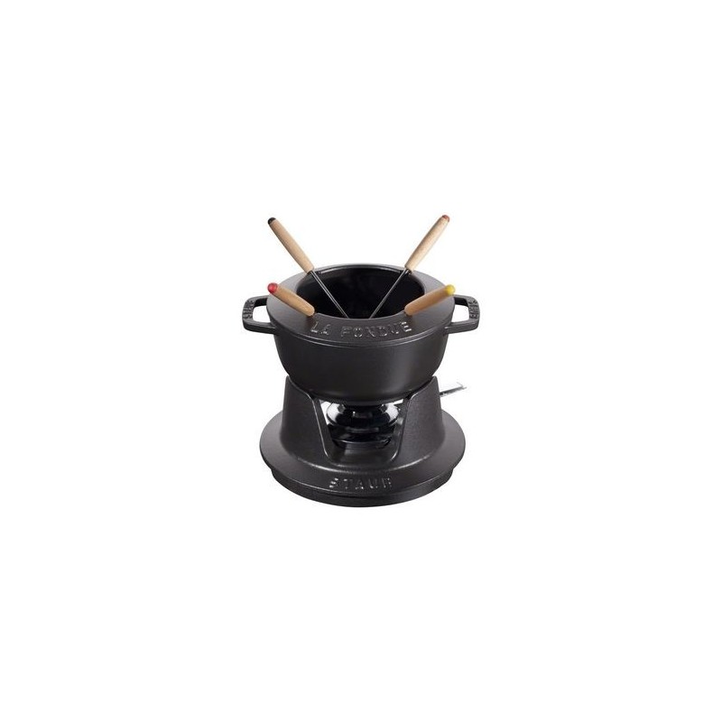 Juego de Fondue Gourmet 16 cm Negro en Hierro Fundido