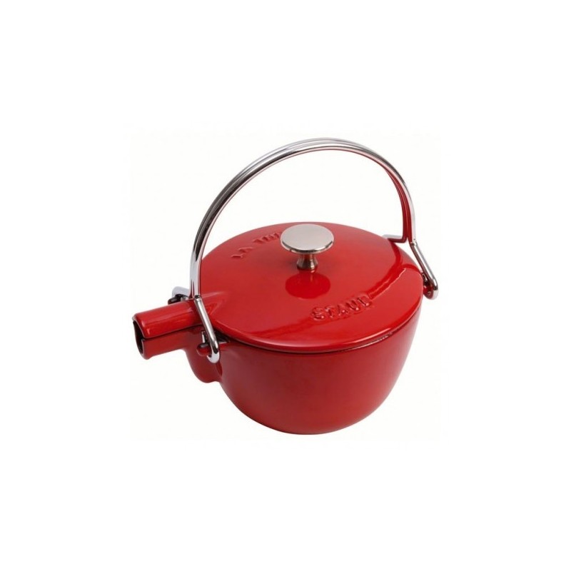 Tetera de hierro fundido 16,5 cm roja