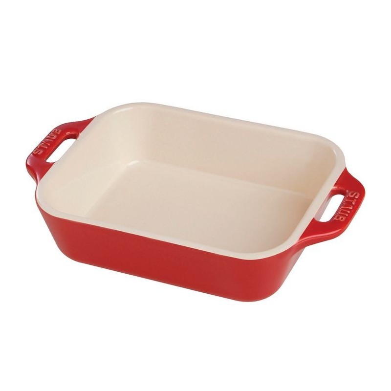 Fuente Rectangular para Gratinar 19 x 12 cm Roja en Cerámica