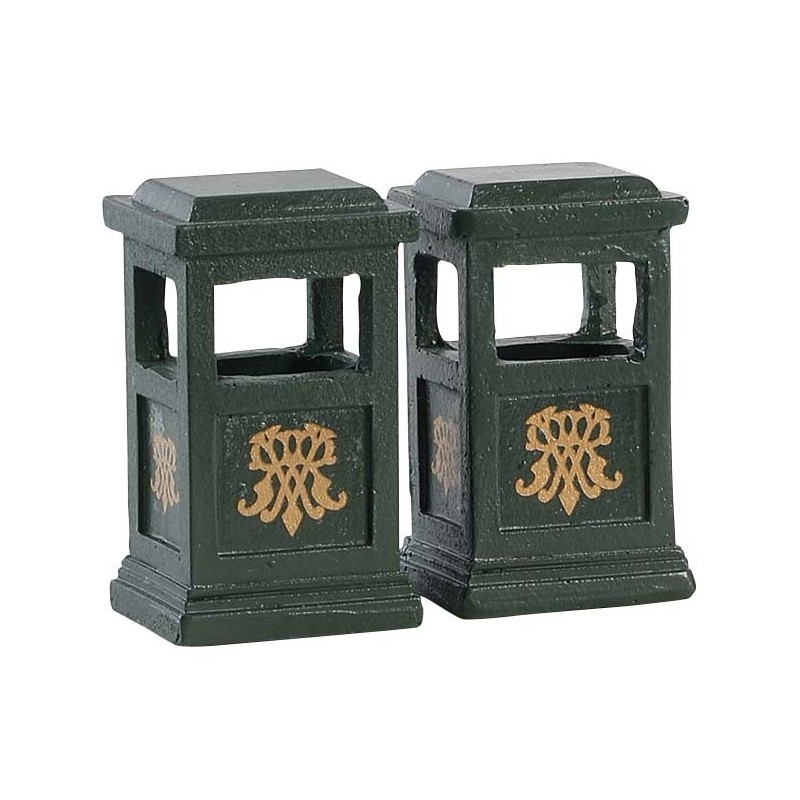 Green Trash Can Set of 2 Cod. 84386