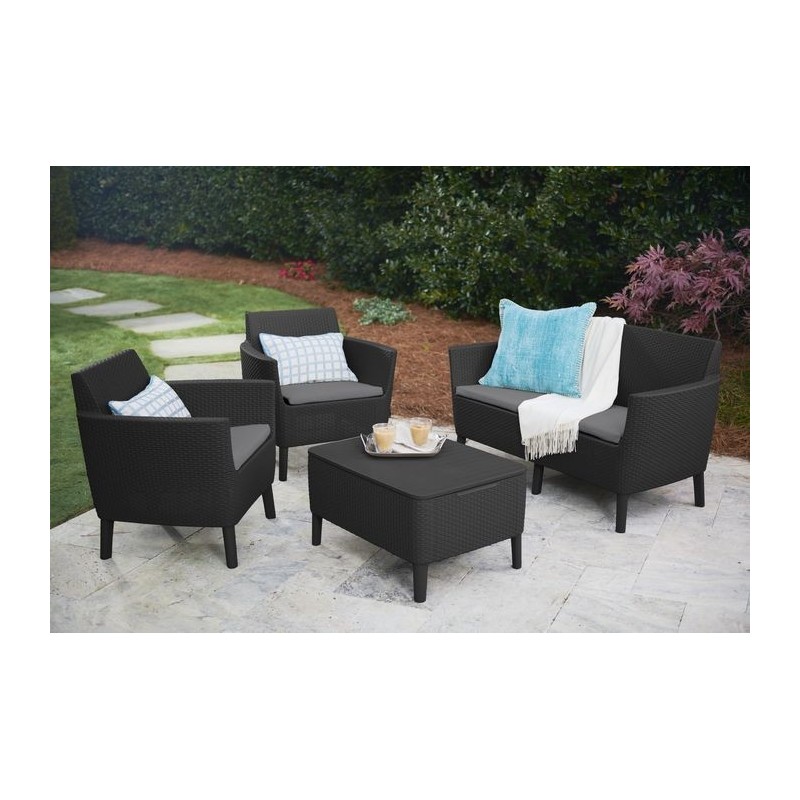 Keter Lounge Set 2 Plazas SALEMO Grafito