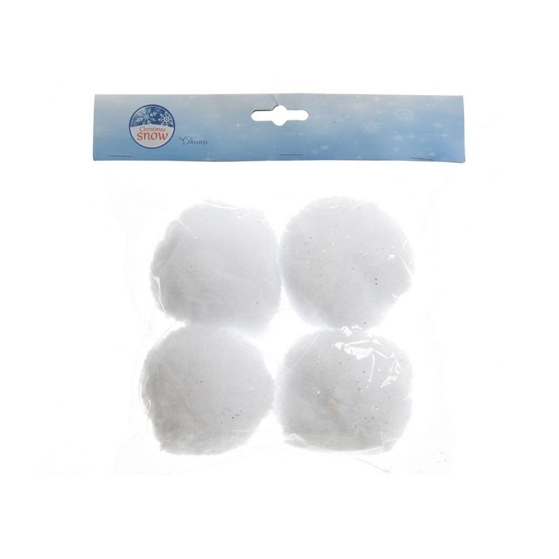 Globos de nieve Blanco dim 8 cm Caja de 4