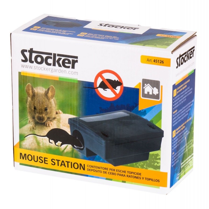 Stocker Mouse Station Contenedor de cebo veneno para ratas 23 x 18 x h9,5 cm