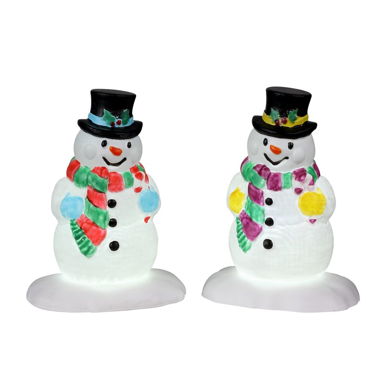 Holly Hat Snowman Set Of 2 Ref. 24965