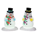 Holly Hat Snowman Set Of 2 B/O 4.5V Cod. 24965