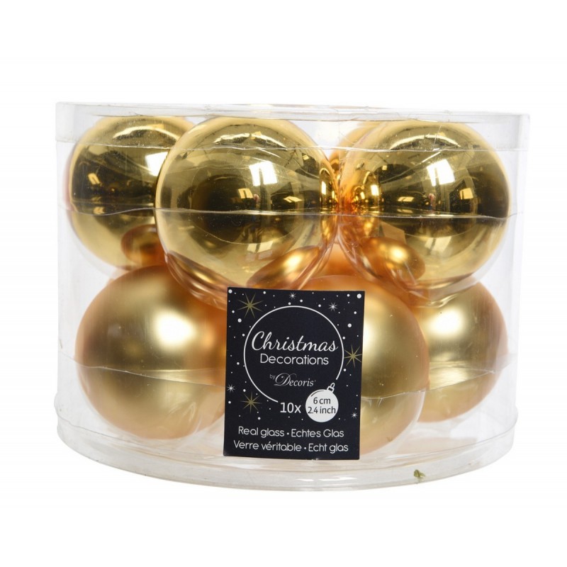 Bolas de Navidad de cristal Diam 6 cm Juego de 10