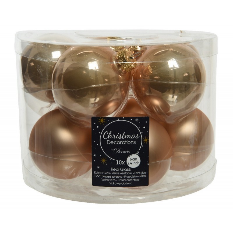 Bolas navideñas para colgar en cristal de 6 cm. Juego de 10