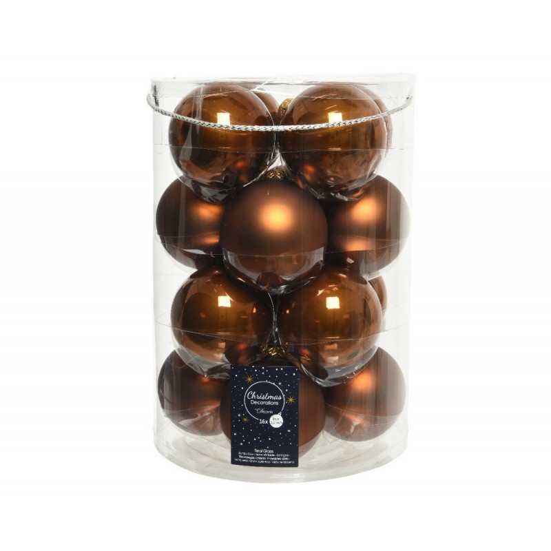 Bolas navideñas colgantes de cristal 8 cm Canela. 16 de septiembre