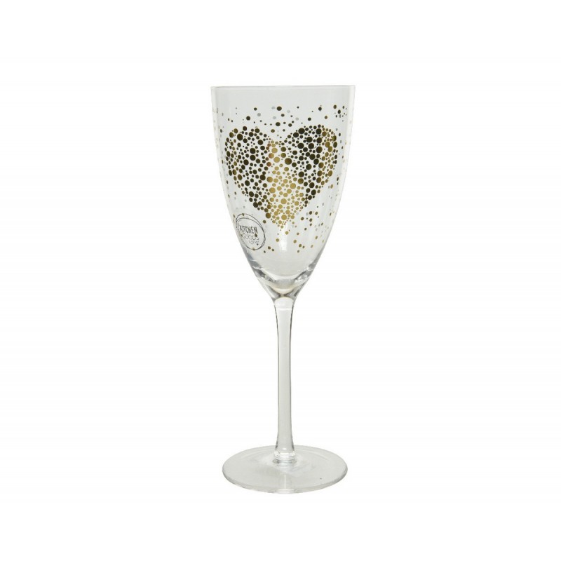 Copa de cristal con estampado de corazones 23 cm