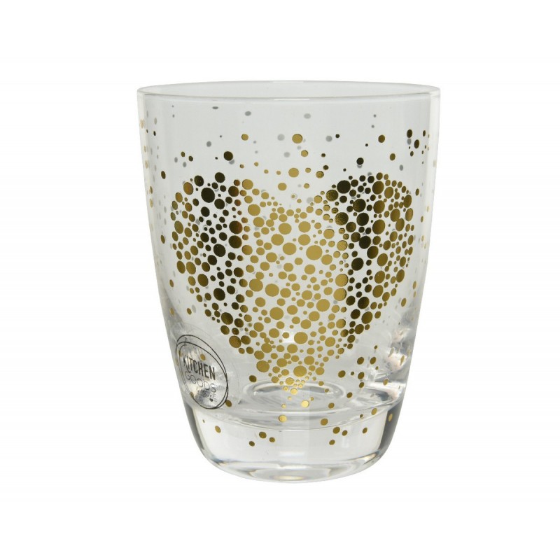 Vaso de cristal con estampado de corazones 11 cm