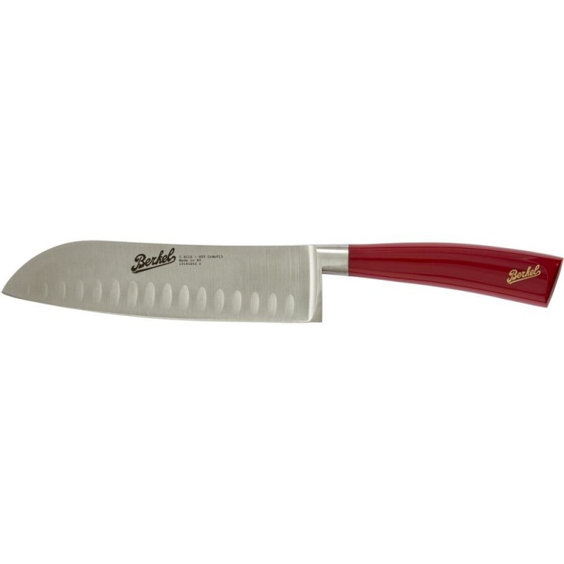 Cuchillo Berkel Elegance Santoku 18 cm Rojo