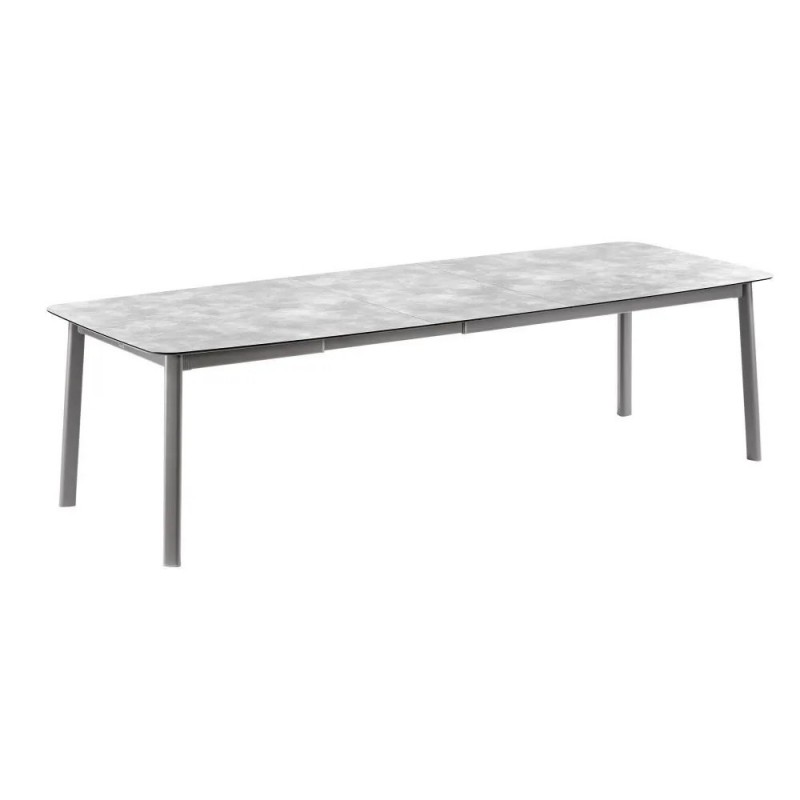 Mesa ANCONE 220/280 x 108 cm LaFuma LFM5038 Ciment/Alu Titane