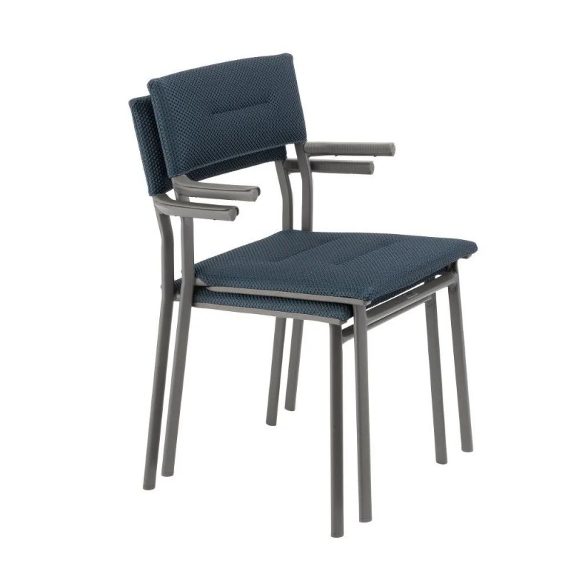 Silla Apilable con Reposabrazos ORON LaFuma LFM5273 Bleu Encre