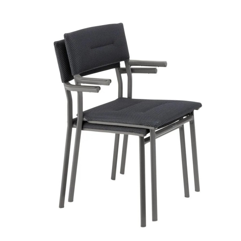 Silla Apilable con Reposabrazos ORON LaFuma LFM5273 Gris Oscuro