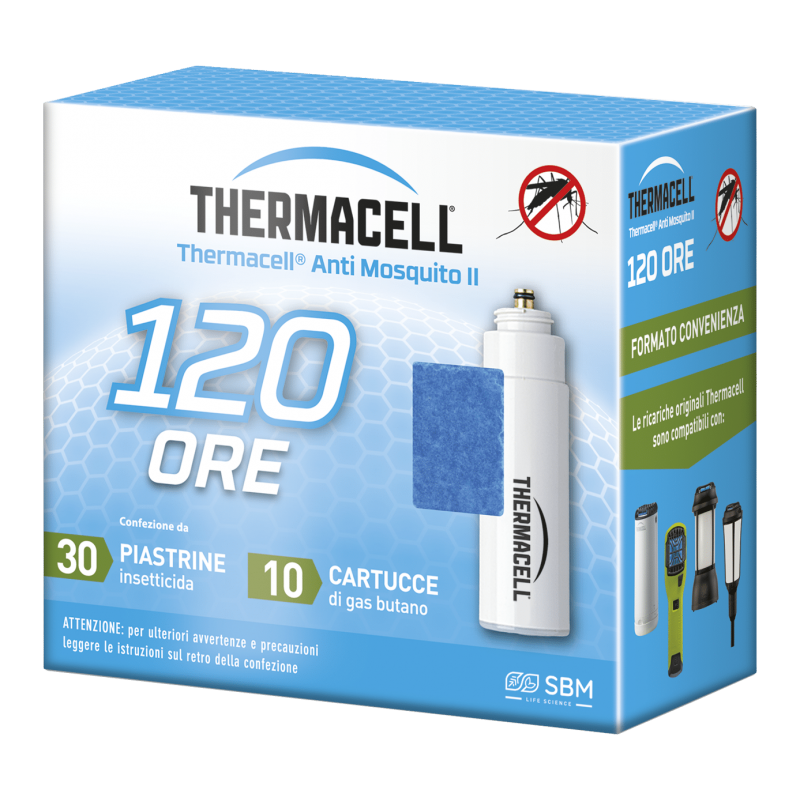 Recarga Thermacell 120 horas - 10 Cartuchos de Gas Butano + 30 Placas