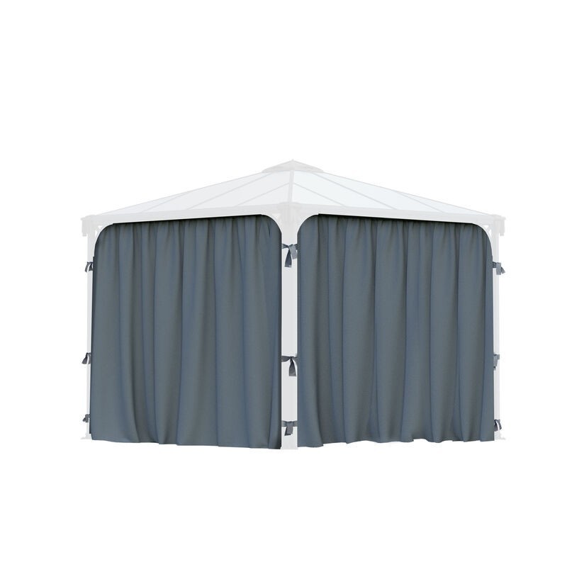 Canopia Set of Curtains for Gazebos Palermo and Milan 3.7X2.2 m