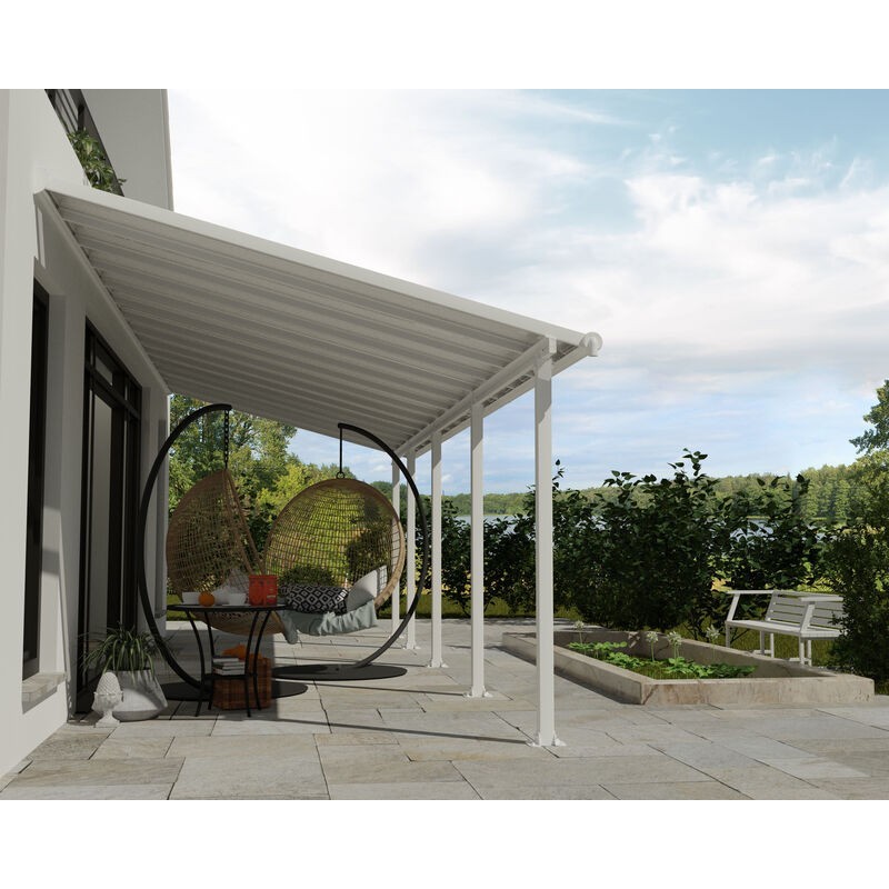 Canopia Pérgola Adosada Olympia de Aluminio 3X8,6 m Blanco