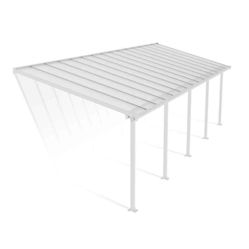 Canopia Pérgola Adosada Olympia de Aluminio 3X9,2 m Blanco