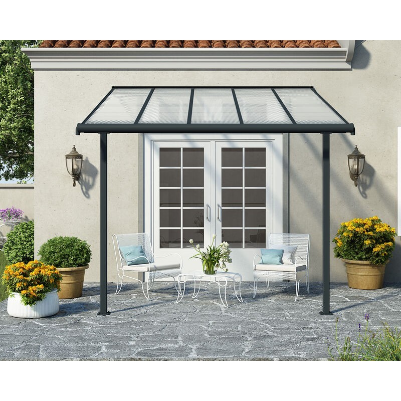 Canopia Pérgola Adosada Sierra de Aluminio 3X3 m Gris