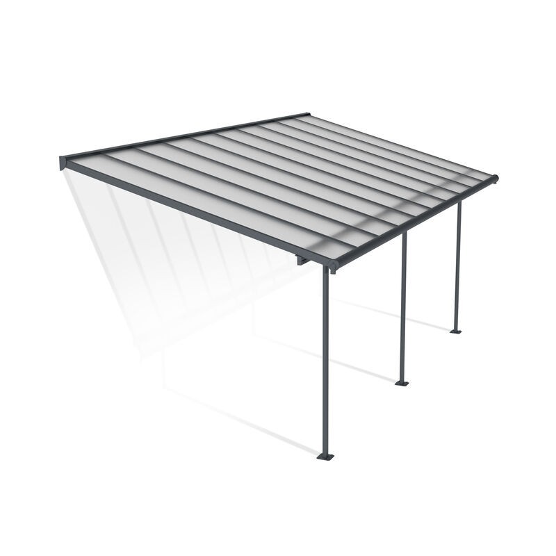 Canopia Pérgola Adosada Sierra de Aluminio 3X6,2 m Gris